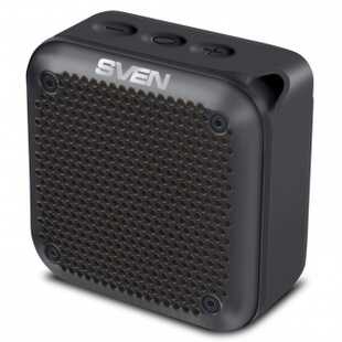 Беспроводная портативная колонка SVEN PS-88 / 7W / TWS / microSD / Bluetooth / IPX7 / Батарея 1500mAh / Черный / материал – пластик