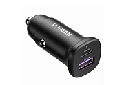 Автомобильное зарядное устройство UGREEN EC305 (USB-C PD+USB-A QC/30W) черный