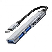 Концентратор KS-is KS-748 1xUSB 3.0 и 2xUSB 2.0 и 1xUSB Type C и 1xPD в USB Type C USB HUB Чёрный