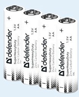 Батарейки BL4 DEFENDER Батарейка солевая R6-4S AA, Zinc (Цинк) 4 шт (цена за 4 шт.)