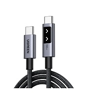 Кабель USB-C - USB-C Ugreen L509 (35512), 100W, 5A, длина - 2.0 метра, черный/серый Титановый