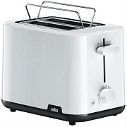 Тостер Braun HT1010WH (900 Вт/ тостов - 2/ подогрев, размораживание, решетка для подогрева булочек, поддон для крошек/ белый)