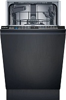 Машина посудомоечная встраиваемая 45 см Siemens SR61HX22KE (iQ100 / 10 комплектов / 2 полки / расход воды - 8,9 л / InfoLight / Home Connect / А++) Чёрный