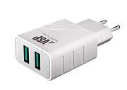 Сетевое зарядное устройство Borasco 2USB, 2,4A , белое Белый