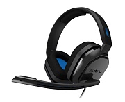 Игровые беспроводные наушники с микрофоном Logitech ТМ ASTRO Gaming A10 Headset PS4 GEN1 Grey/Blue, 3,5 мм / 939-001531 Чёрный