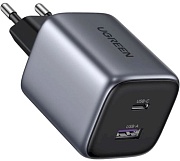 Сетевое зарядное устройство Ugreen CD350, (USB/Type-C/3A/35W/PD/QC), серый (15539)