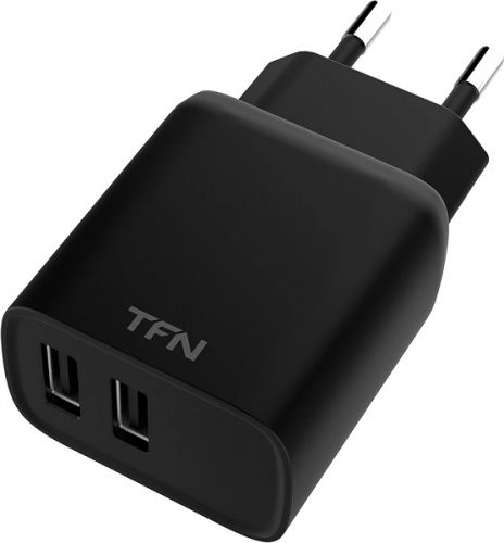 Сетевое зарядное устройство TFN WCRPD12W2UBK (2 USB/2.4A/12W/черное)