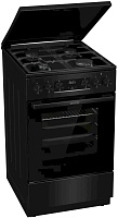 Плита комбинированная Gorenje GK5C42BF (Essential / Черный матовый / духовка - 70 л / 4 газовые конфорки / чугун. решетки / электроподж /газ-контроль)