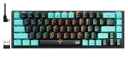 Клавиатура беспроводная Redragon Castor Pro RGB, USB, русские буквы белые, 1.8 м, чёрный/голубой Чёрный/Голубой