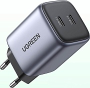 Сетевое зарядное устройство Ugreen CD294, (Type-C*2/3A/45W/PD/QC), серый (90573)