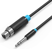 Кабель аудио Vention (Jack 6.5 M - XLR F) длина 3 м. черный