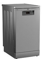 Машина посудомоечная отдельностоящая 45 см Beko BDFS15020S (10 комплектов / 2 полки / Расход воды - 11,9 л / Серебристый) Серебристый