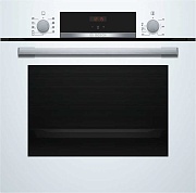 Духовой шкаф Bosch HBA534BW0 (Serie4 / 71 л / до 275 °C / Белое стекло / Гриль / съемные направляющие / EcoClean (задняя стенка) / A) Белый