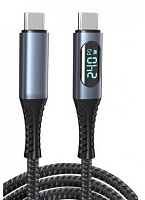 Кабель USB 4 Type-C - USB 4 Type-C KS-is (KS-715B-1) вилка-вилка, скорость передачи до 40 Гбит/с (поддержка PD 3.0, 8K/60Гц), длина - 1,0 метр