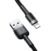 Кабель Baseus Cafule Lightning - USB 1м, черный (CALKLF-BG1)  Чёрный