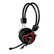 Наушники с микрофоном SVEN AP-545MV (регулятор громкости, регулируемое оголовье) black-red Чёрный