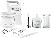 Миксер стационарный Bosch MFQ36490 (450Вт/ скоростей 5/ корпус пластик/ насадок 4/ турборежим/ белый) 