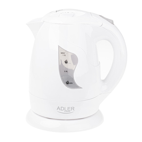Чайник Adler AD 08 (850Вт / 1,0л / пластик / белый)