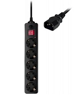 Сетевой фильтр Buro 500SH-1.8-UPS-B 1.8м (5 розеток) черный 2200 Вт