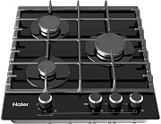 Поверхность газовая Haier HHX-G53CNMB (Узкая, 45см / Черная / 3 конфорки (1/1,75/3 кВт) / закаленное стекло / чугун. решетки / таймер / 5,75 кВт)