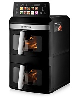 Аэрогриль Brayer BR2051 (2800 Вт, 13 л (2 чаши 6,5 л), упр. - сенсорное, программ - 10, таймер на - 60 мин)