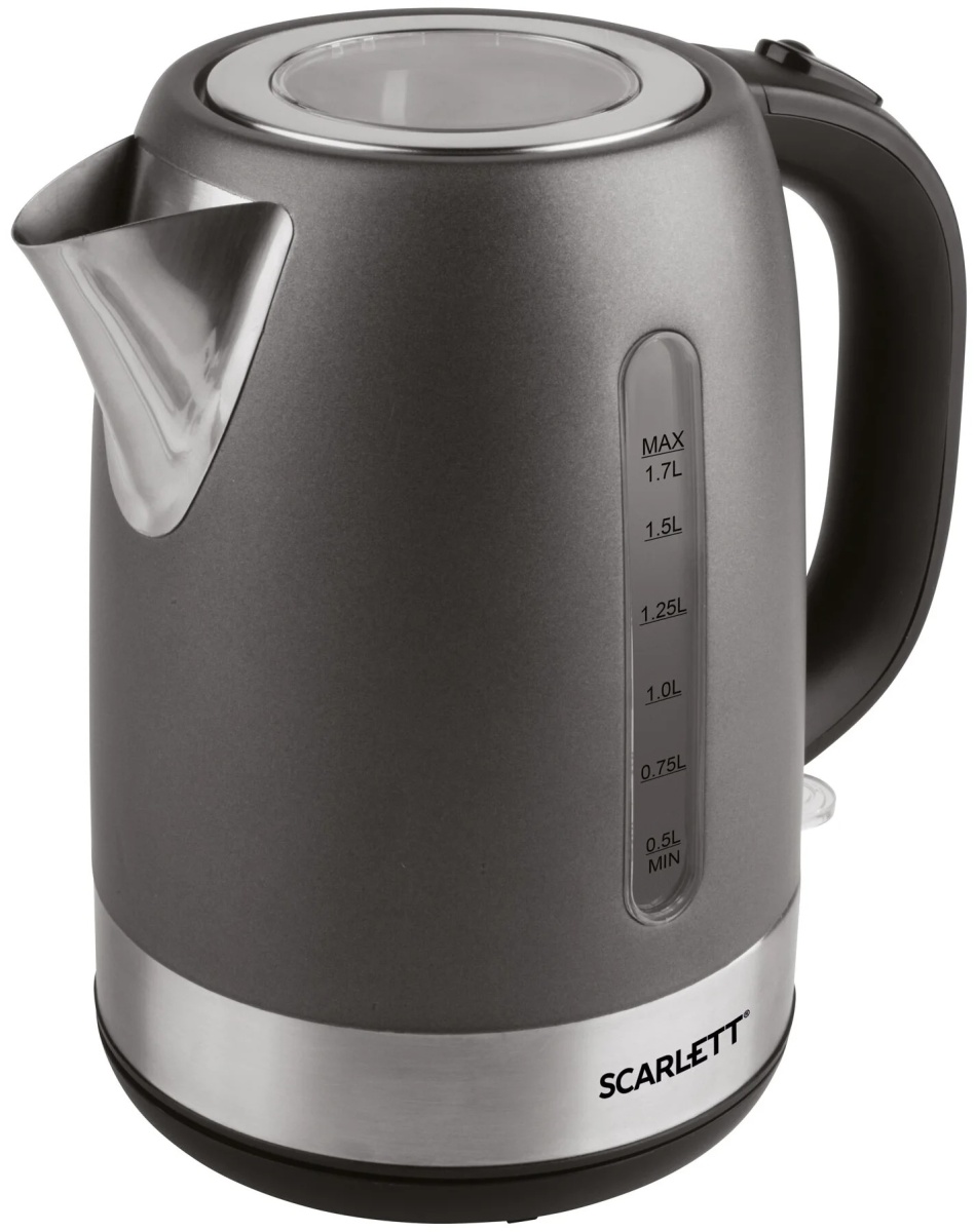 Чайник Scarlett SC-EK21S71 (2200Вт / 1.7л / металл / серый)