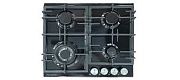 Поверхность газовая Schaub Lorenz SLK GS6555 (Чёрное стекло / 4 конфорки / WOK / чугун. реш. / газ-контроль / эл. поджиг)