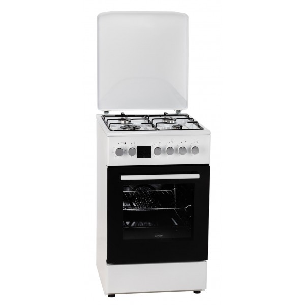 Плита газоэлектрическая MPM MPM-54-KGM-09TE (Белая / духовка - 58 л / Газ-контроль / Электроподжиг)