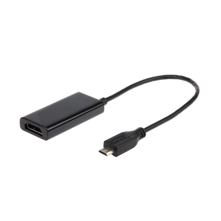 Переходник Micro USB - HDMI GEMBIRD (A-MHL-002), вилка - розетка, MHL, 5-pin, видео - 1080p, звук - 8 канальный, длина - 0.15 метра