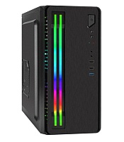 Корпус Minitower ExeGate mEVO-7805 (mATX, без БП, 2*USB+1*USB3.0, аудио, черный, с 2*RGB подсветкой) 