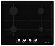 Поверхность газовая Ferre EL055 (Чёрная эмаль / 4 конфорки / стальные решетки / электроподжиг)