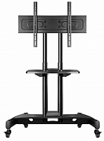 Мобильная стойка для ТВ ONKRON TS2551 чёрный, для 32"-55", нагрузка до 28 кг, регулировка высоты - 900 - 1500 мм Чёрный