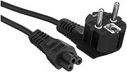 Кабель питания ноутбуков ExeGate Power PC5-3P (Евровилка Schuko->C5, VDE-250V-3*0.5mm2, медь, черный, 6A, 3.0м)
