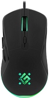 Проводная игровая мышь Defender Arga GM-049, (Проводная 1.5м/3600 dpi + ковер), Черная
