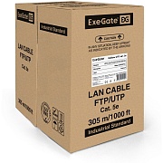 Кабель UTP 4 пары кат.5e ExeGate медь, 24AWG, внешний, бухта 305м, черный, PE 