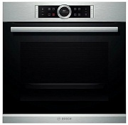Духовой шкаф Bosch HBG672BS1 (Serie8 / нерж / Pyrolysis / TFT-дисплей / SoftMove / 4D-HotAir / AutoPilot) Нержавеющая сталь