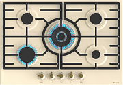 Поверхность газовая Gorenje GW7C51CLI (Classico / 5 конфорок / бежевый / нержавеющая сталь / чугун / WOK) Бежевый