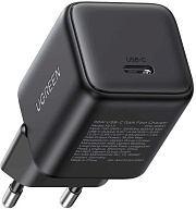 Сетевое зарядное устройство Ugreen X513, (Type-C/3A/30W/PD/QC), Черное (55531)