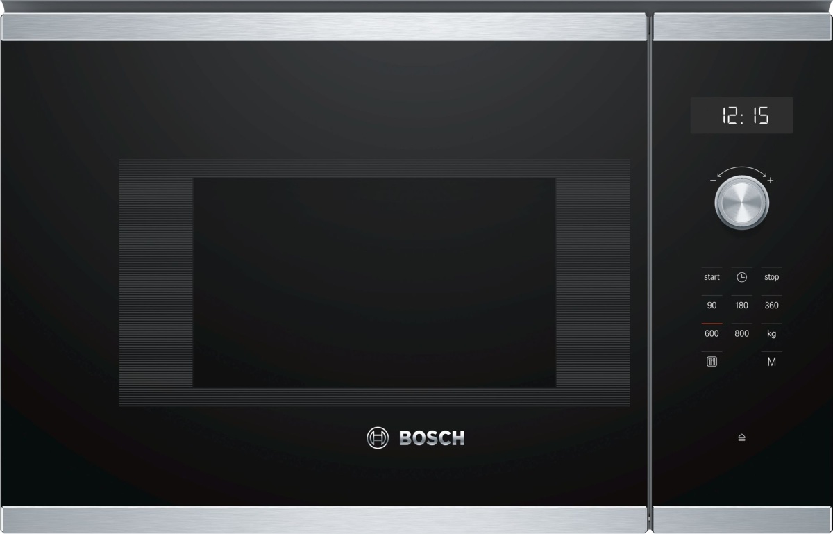 Микроволновая печь встраиваемая Bosch BFL524MS0 (Serie6 / черный/нерж / 20л / ширина - 59,4 см / 800Вт / Autopilot7)