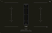 Поверхность индукционная с вытяжкой Bosch PVQ811F15E (Serie6 / черный / стеклокерамика /AutoOn/ CombiZone /PowerBoost /4 конфорки/ без рамки /7,4 кВт)