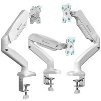 Крепление для монитора ONKRON G80 белый, для 13"-32", наклон 90°, поворот 360°, нагрузка до 8 кг, расстояние до стола 0-470 мм Белый