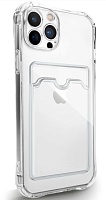 Чехол-накладка Card case для Apple iPhone 14 Pro с карманом для карты, прозрачный Прозрачный