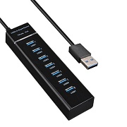 Концентратор KS-is KS-568 7xUSB 2.0 в USB 3.0 БП в комплекте USB HUB Чёрный