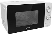 Микроволновая печь Gorenje MO20E2W (Essential / 20 л, 800 Вт, переключатели поворотный механизм, гриль, белый/черный) Черный/Белый