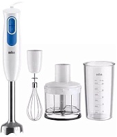 Блендер Braun MQ20.236MWH (600 Вт/ скоростей 2/ венчик, измельчитель, стакан)