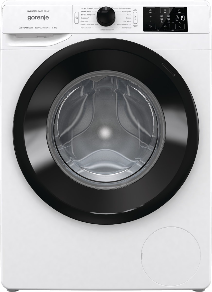 Купить стиральная машина gorenje wnei84sds (essential / 46.5см / 8кг /  1400об / пар / stopaddgo / drumclean / inverter powerdrive / а+++) в  интернет магазине “Сохо”: цены, описание, отзывы