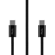 Кабель TFN TypeC - TypeC 60W, нейлон, 1.2м. Цвет:черный (TFN-C-IP-CC12M-BK) Чёрный
