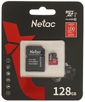 Память micro Secure Digital Card 128Gb class10 V30 UHS I U3 Netac / c адаптером SD /NT02P500PRO-128G-R/