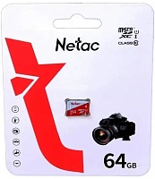 Память micro Secure Digital Card  64Gb class10 Netac P500 Eco / без адаптера SD /NT02P500ECO-064G-S/