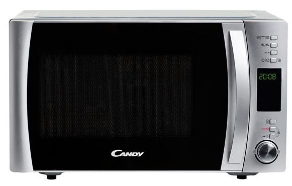 Микроволновая печь Candy CMXG 25DCS (25 л, 900 Вт, переключатели поворотный механизм, кнопки, гриль, дисплей, серебристый)